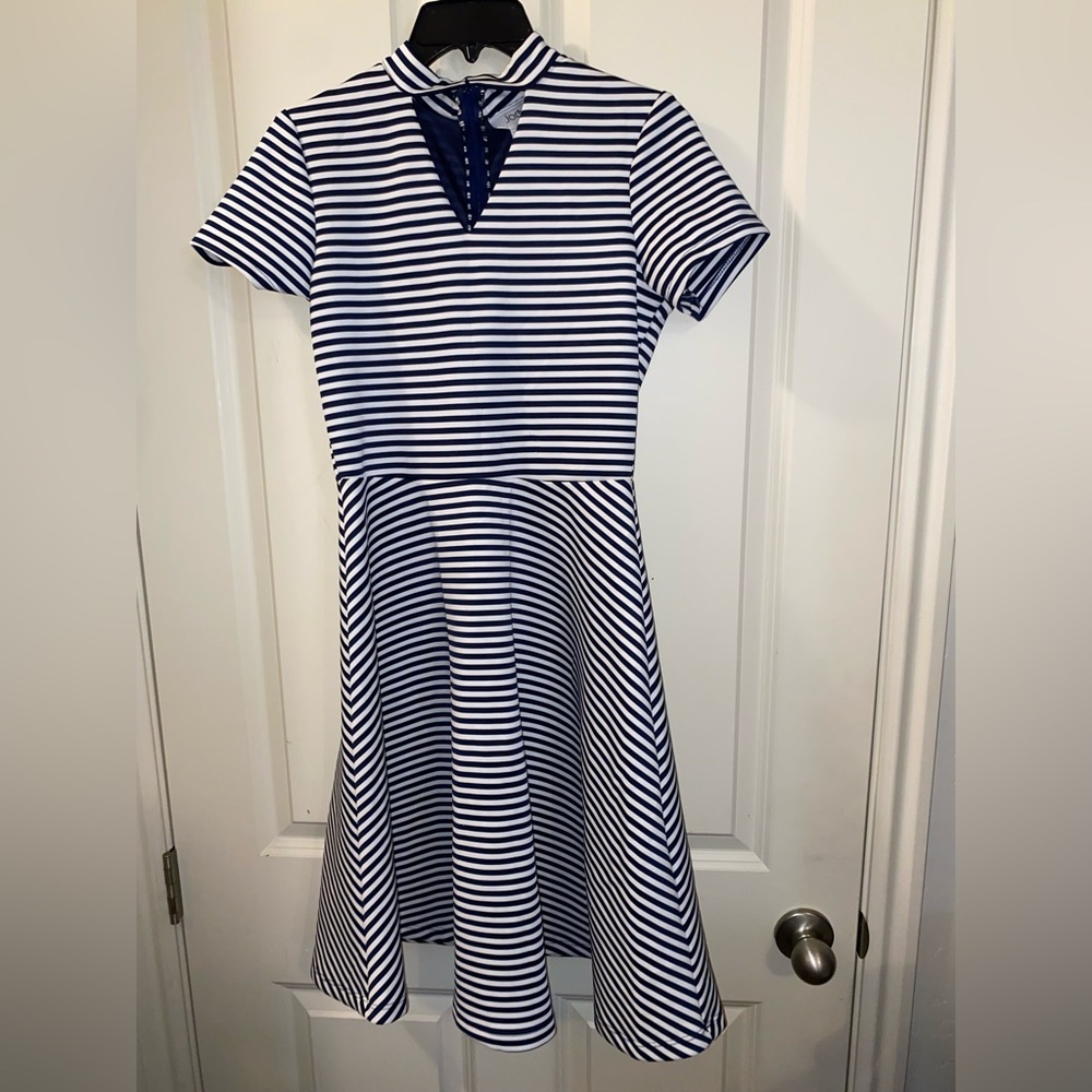 Jody California stripped dark blue and white dress size medium